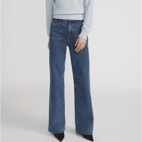 Frame Jeans Womens 26 The Refined Saturn Wide Leg High Rise Denim Office Luxury - Picture 1 of 16